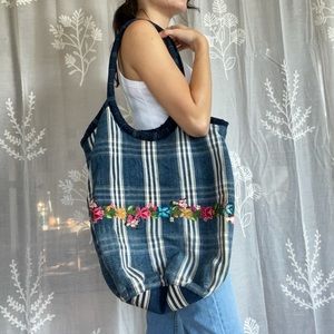 Large embroidered tote bag from Mexico